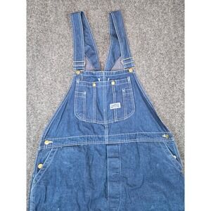 Big Smith Denim Bib Overalls Mens 42x32 Blue Workwear 100% Cotton